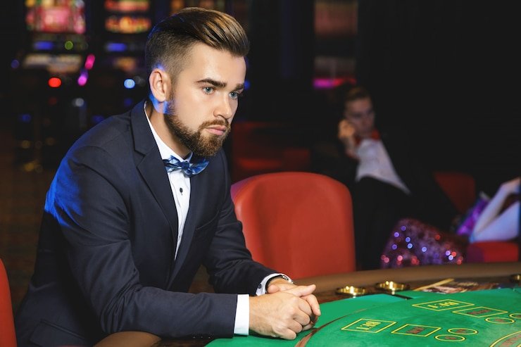 Studio Live Casino profesional dengan dealer terlatih dan meja permainan baccarat yang disiarkan langsung
