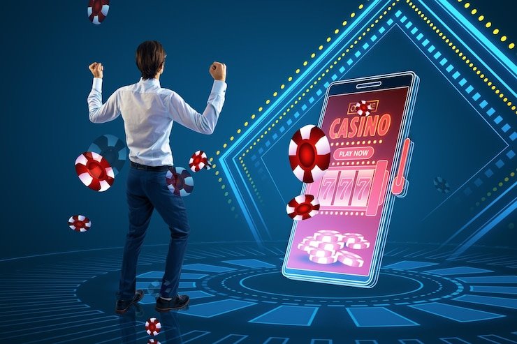 Ilustrasi bermain bertanggung jawab di platform hiburan digital seri77 untuk pengguna dewasa Indonesia